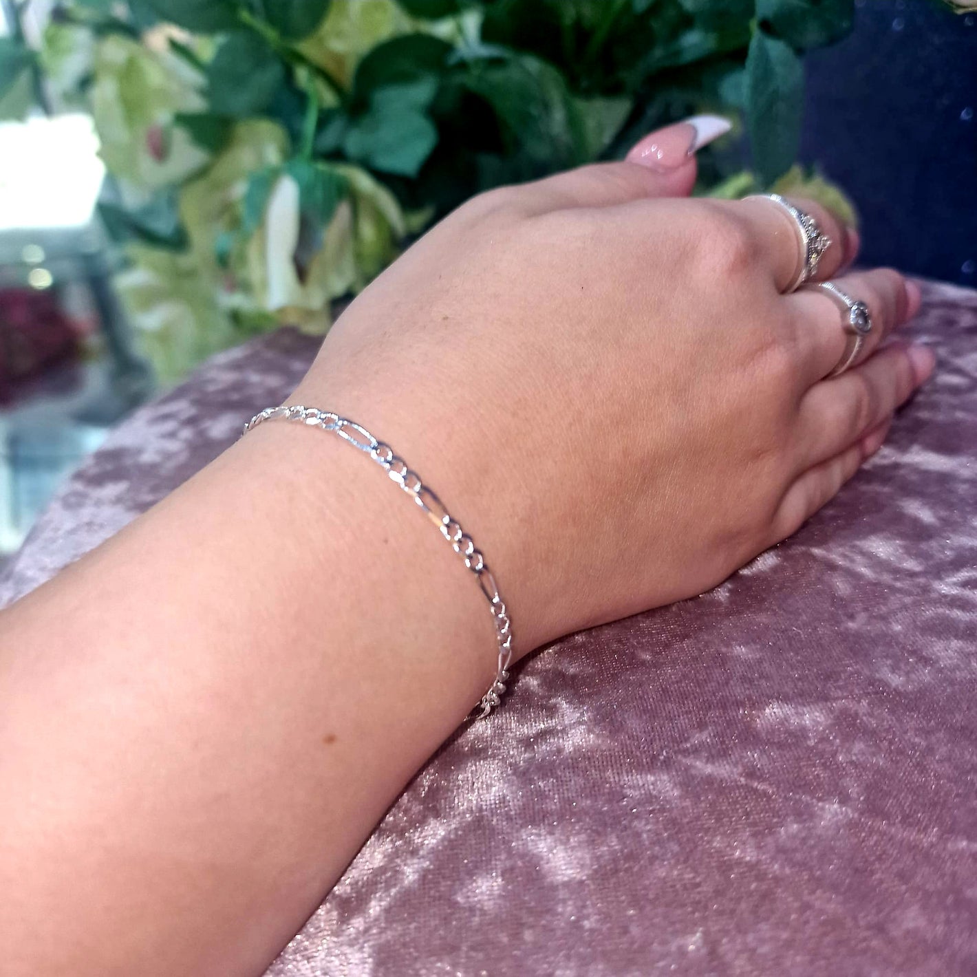 permanent bracelet silver figaro