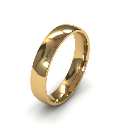 4mm 9ct yellow gold court wedding ring