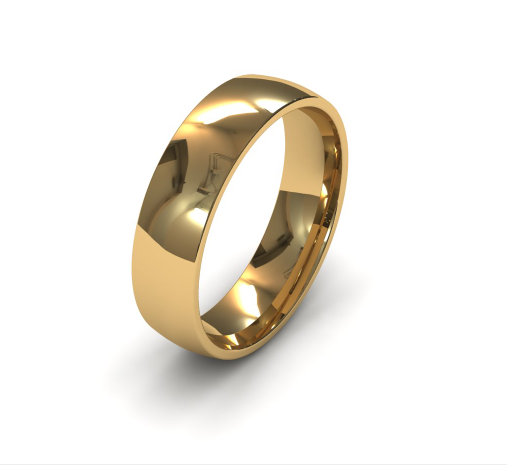 5mm 9ct yellow gold court wedding ring