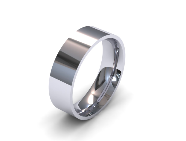 Platinum Flat Court Wedding Ring