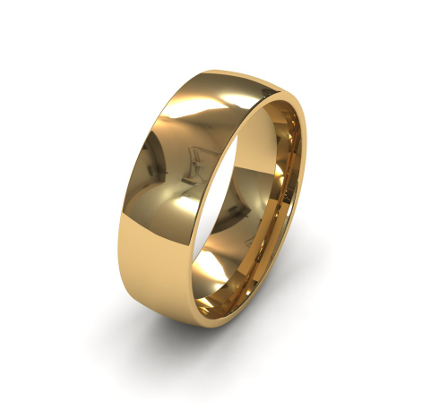 6mm 9ct yellow gold court wedding ring