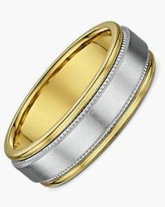 Men's 7mm Two Tone Gold & Platinum Wedding Ring