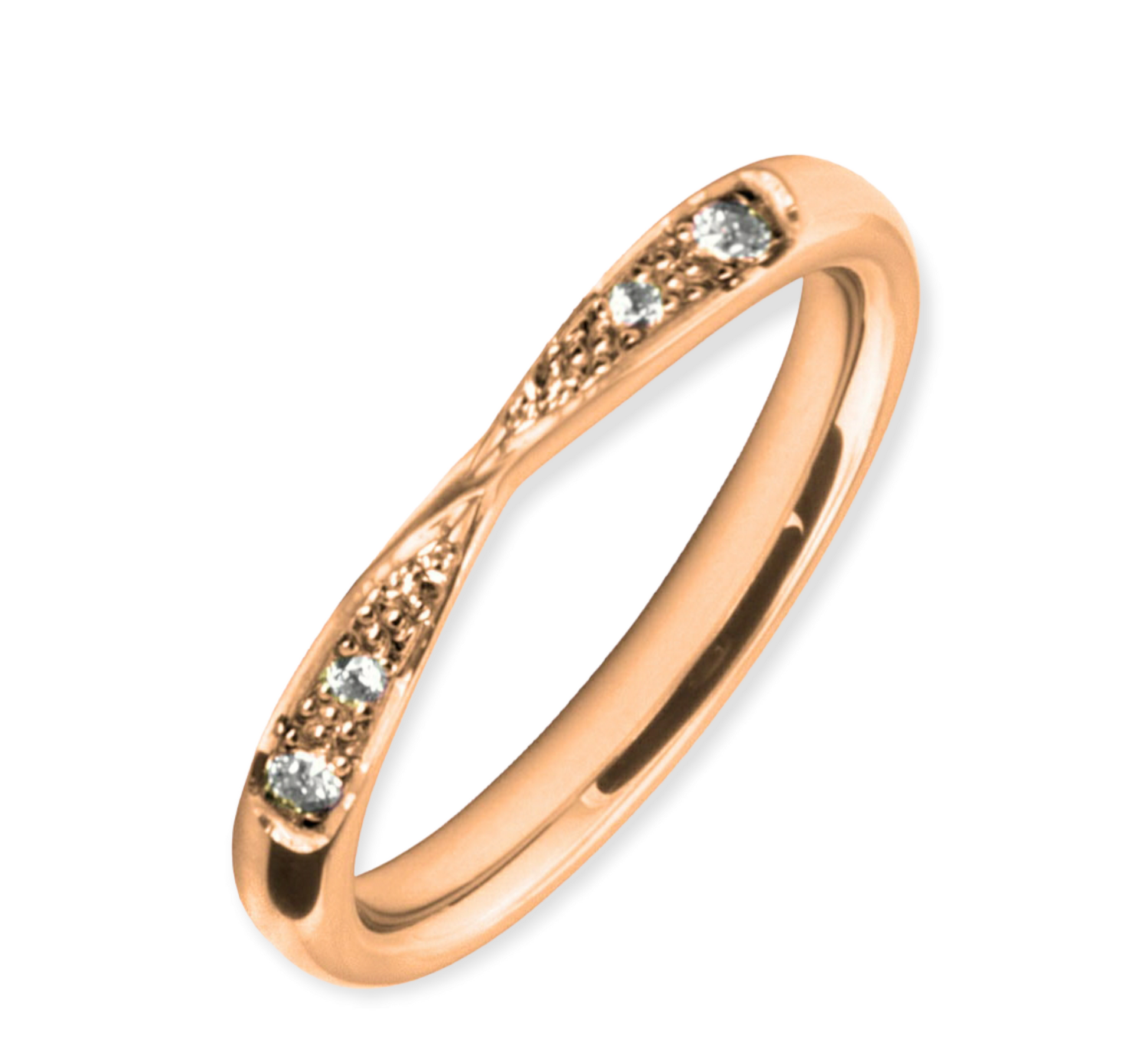 Rose gold diamond twist wedding ring