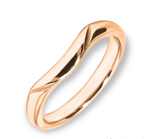 Rose gold u shaped contour wedding ring