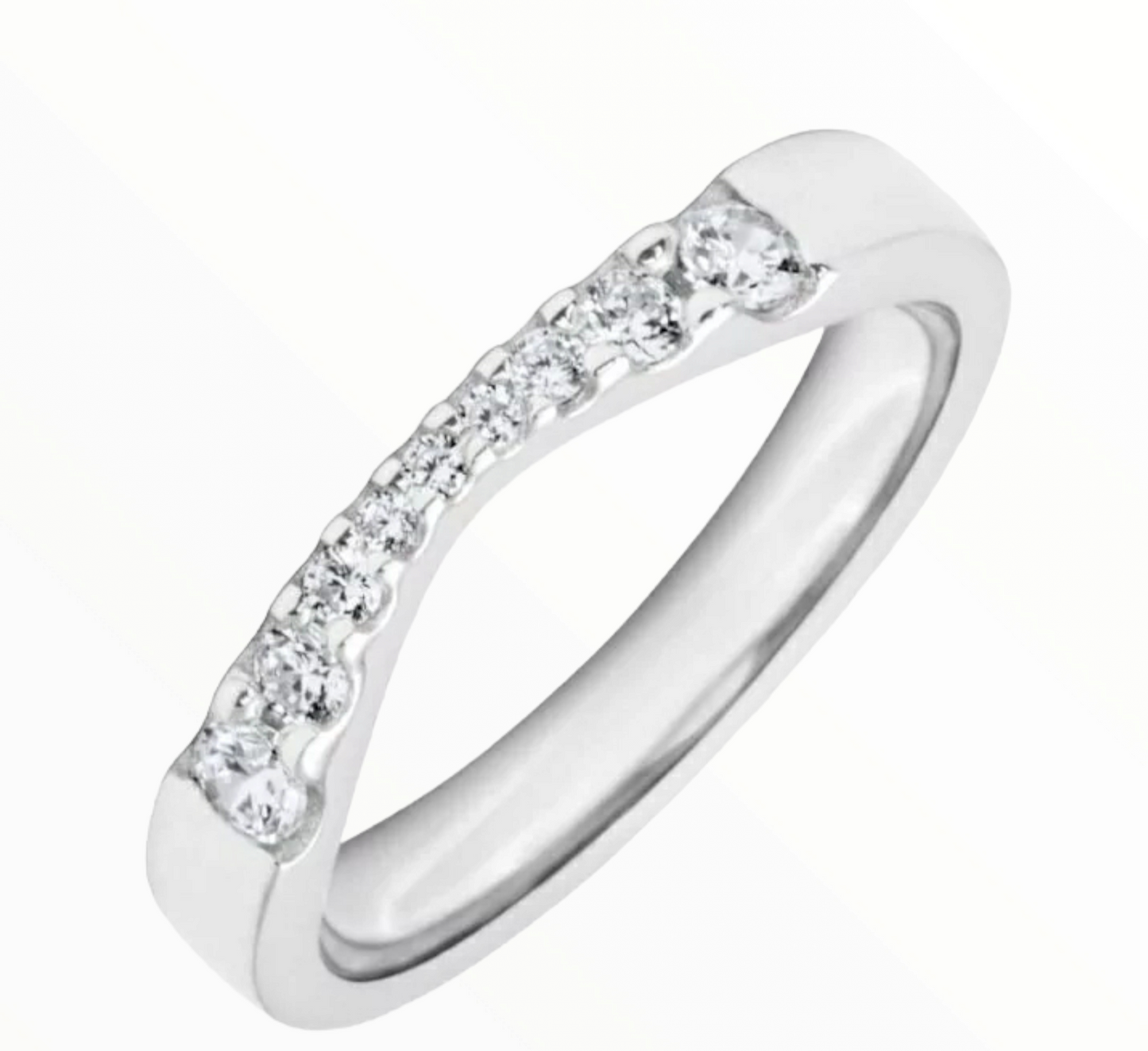 White gold u shape diamond wedding ring
