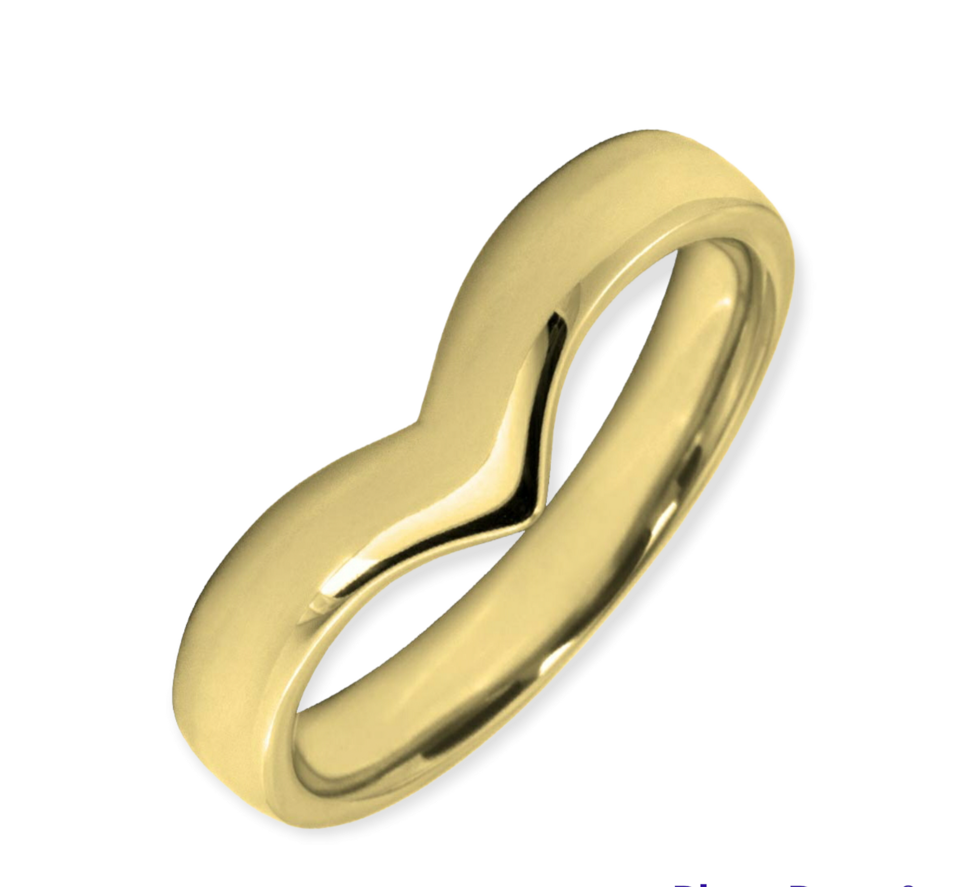 Yellow gold 3.5mm wishbone wedding ring