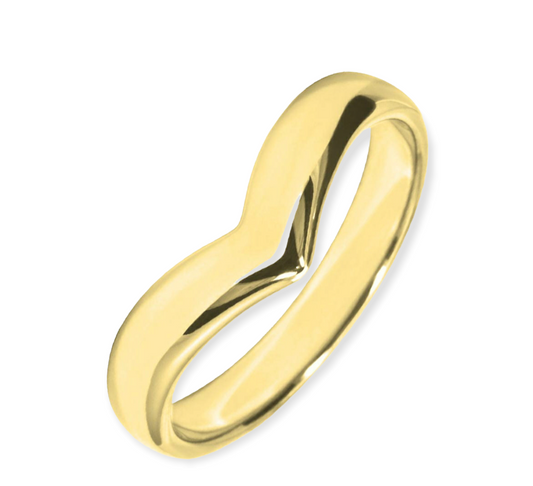Yellow gold wishbone 3mm wedding ring