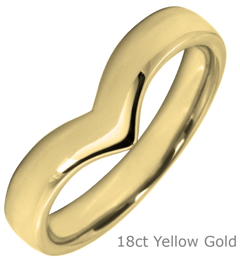 18ct yellow gold wishbone wedding ring