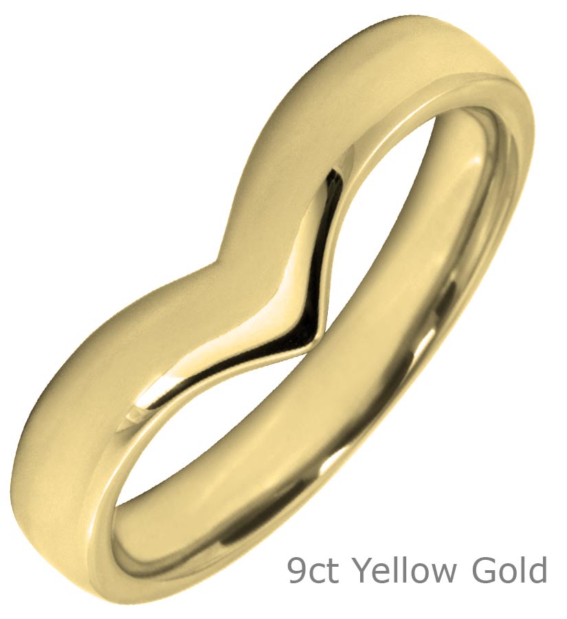 9ct yellow gold wishbone wedding ring
